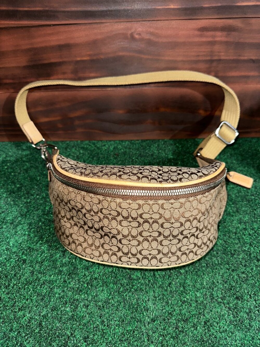 Coach Charter Belt Bag Signature Jacquard Waist Fanny Pack 5093 Y2K Brown Logo